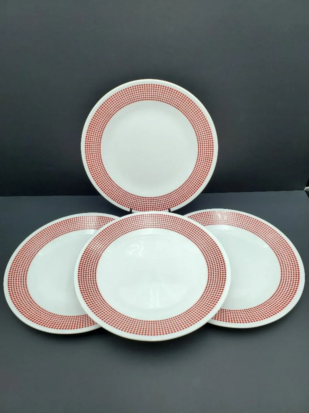 Corelle Bayside Dots Red Dinner Plates Corning Red Polka Dot Band Dinner Plates